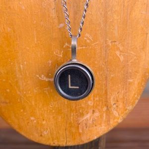 L typewriter key pendant